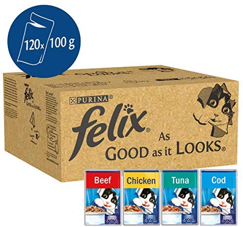 Felix As Good As It Looks Cat Pouches Mixed In Jelly - 100g (120 Pouches)