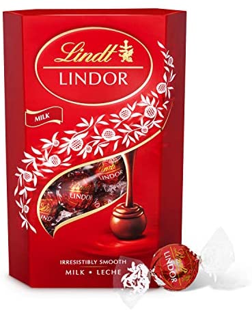 Lindt Lindor Milk Chocolate Truffles Box - Approx. 26 Balls, 337 g