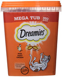 Dreamies Cat Treats Mega Pack with Chicken, 2 Tubs (2 x 350 g)