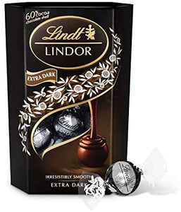 Lindt Lindor Extra Dark Chocolate Truffles Box - Approximate 16 Balls, 200 g