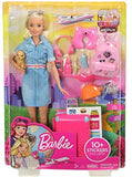 Barbie Doll and Travel Set with Puppy, Luggage and 10+ Accessories